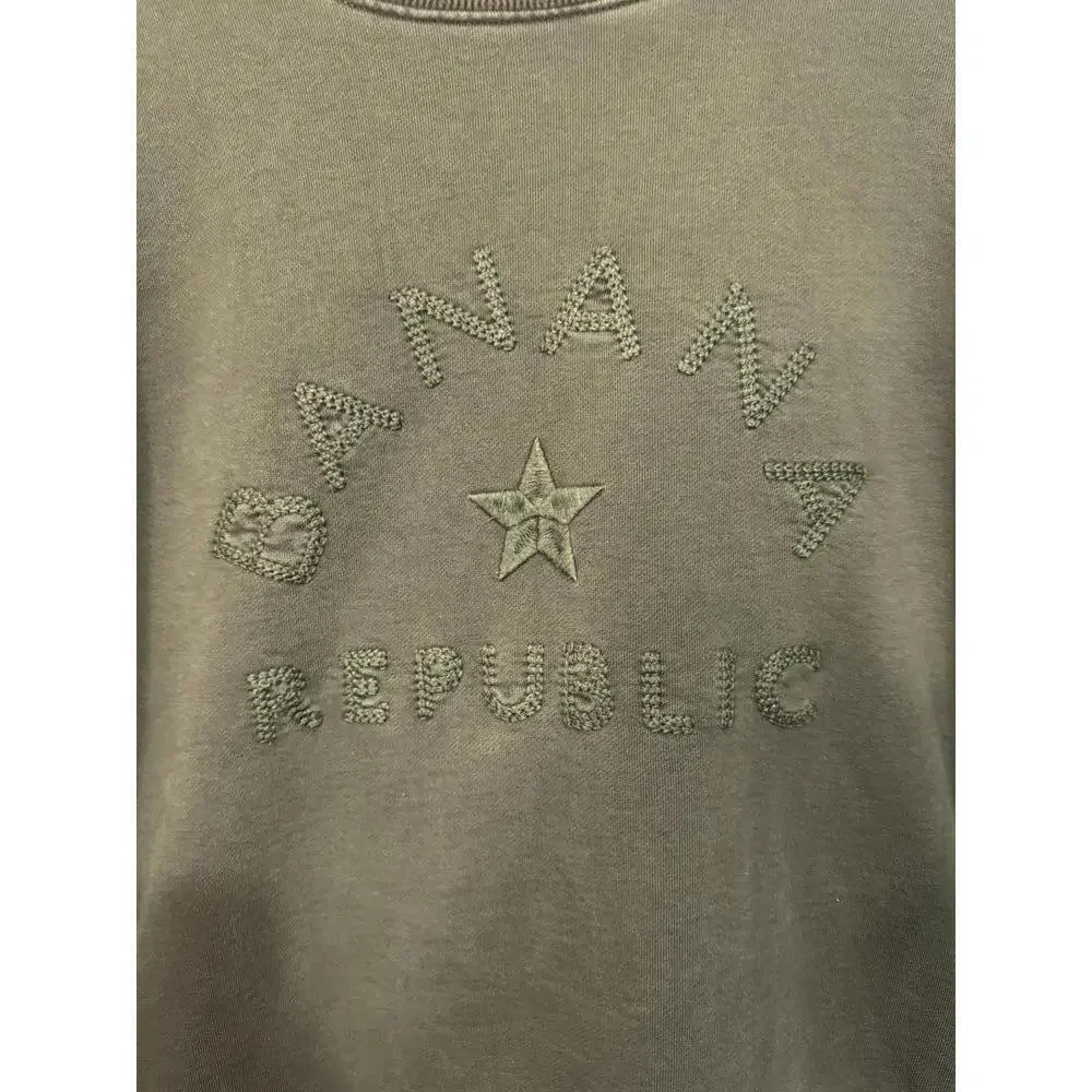 Banana Republic Olive Green Embroidered Sweatshirt‎ XL